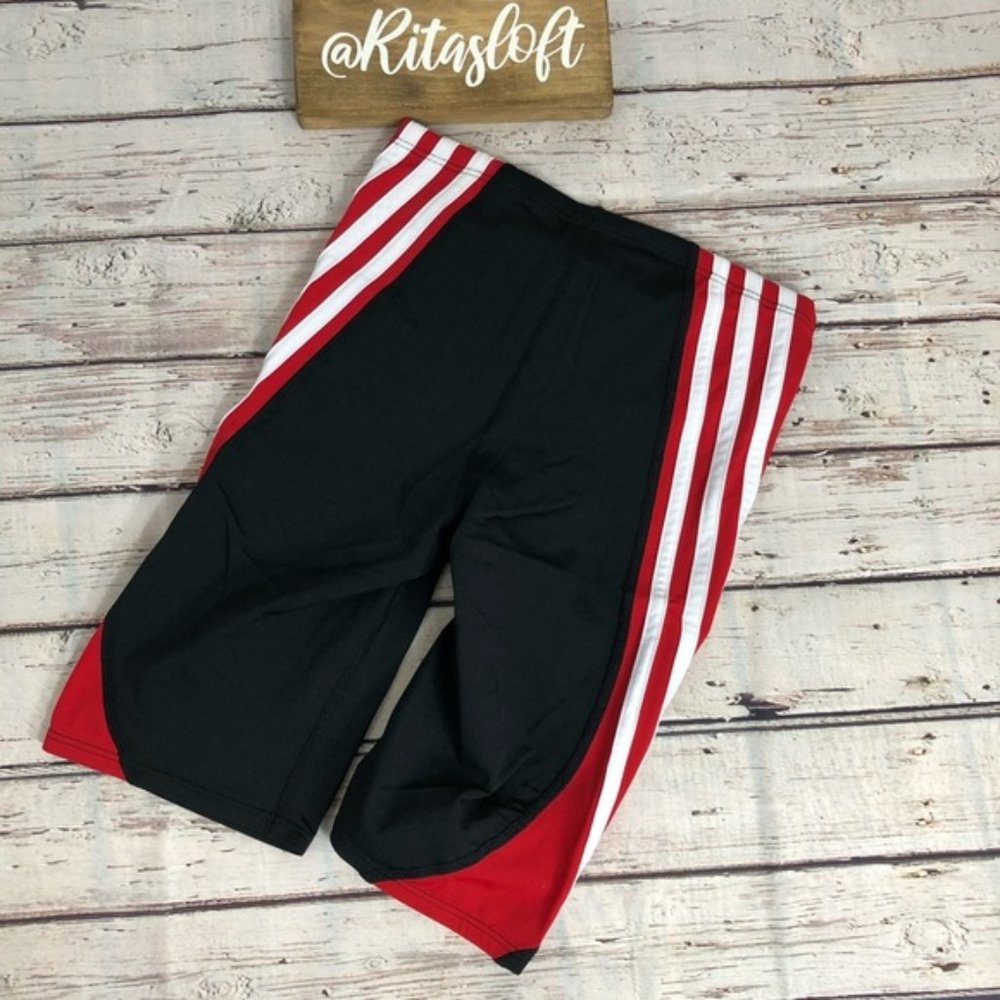 Adidas Solid Splice Jammer Swimsuit - Red - Picture 3 of 6